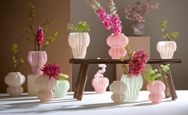 Vase 16x18,5 cm MARANZA glass matt beige