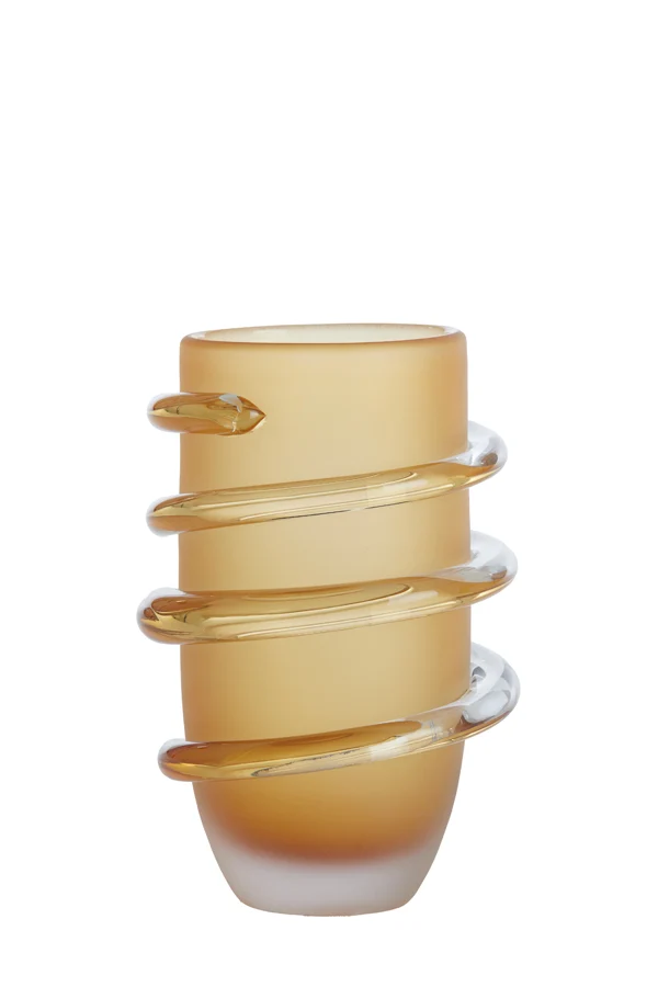 Vase 16,5x25 cm ODATE glass matt ocher