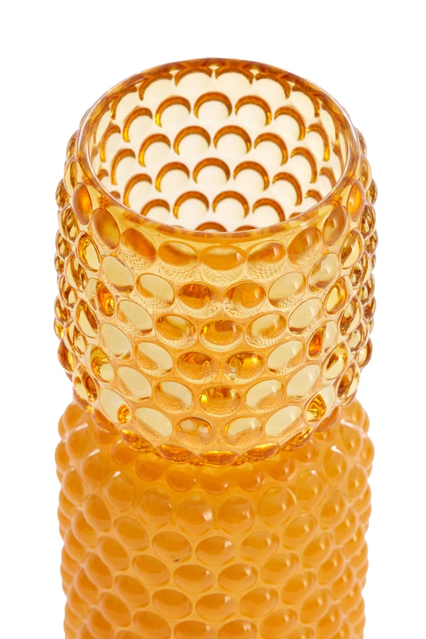 Tealight on base 9x16 cm BUBLINI glass yellow
