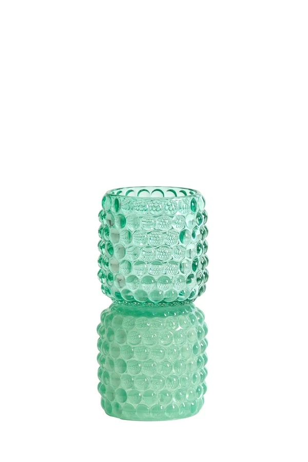 Tealight on base 9x16 cm BUBLINI glass mint green