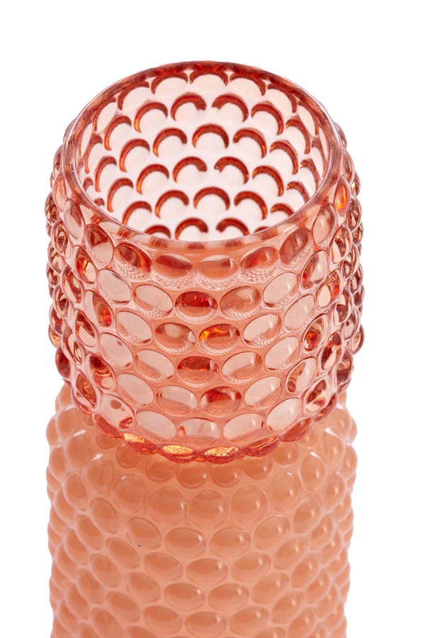 Tealight on base 9x16 cm BUBLINI glass light pink