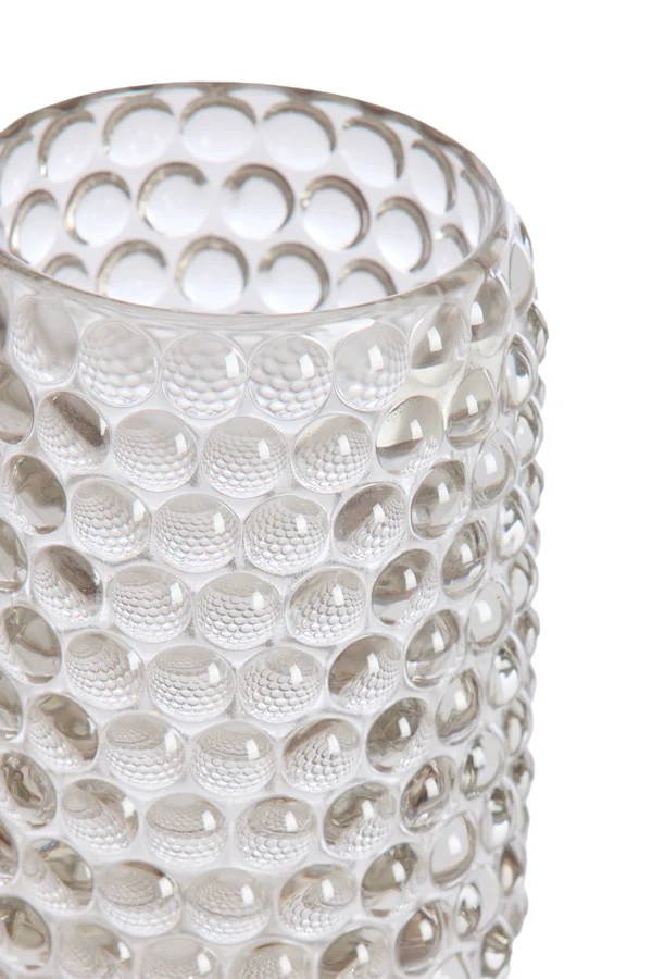 Tealight on base 9x16 cm BUBLINI glass light grey