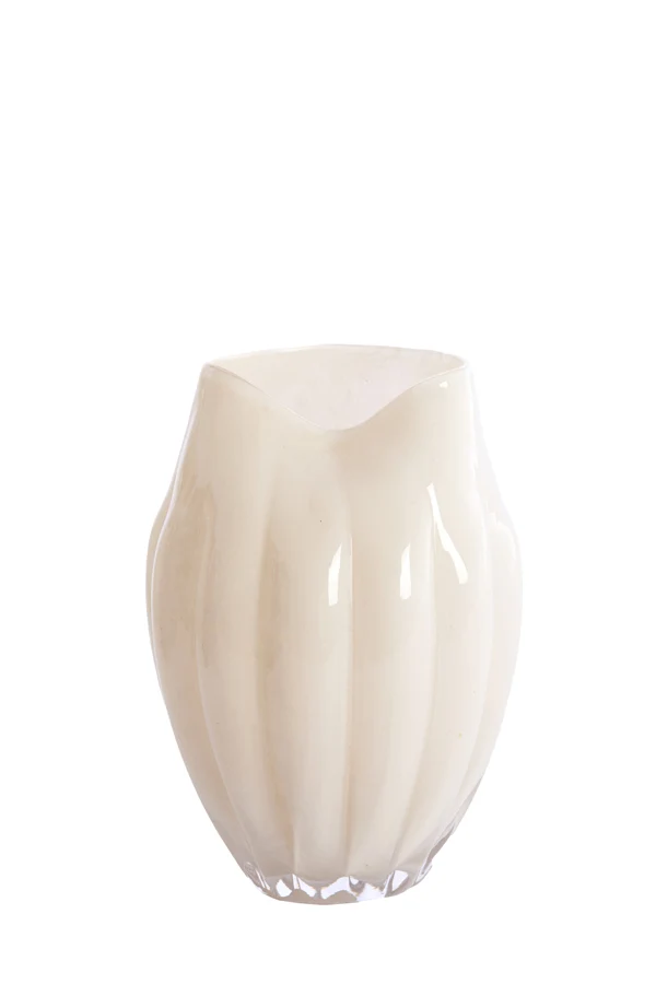 Vase 16,5x21 cm AYSEN glass cream
