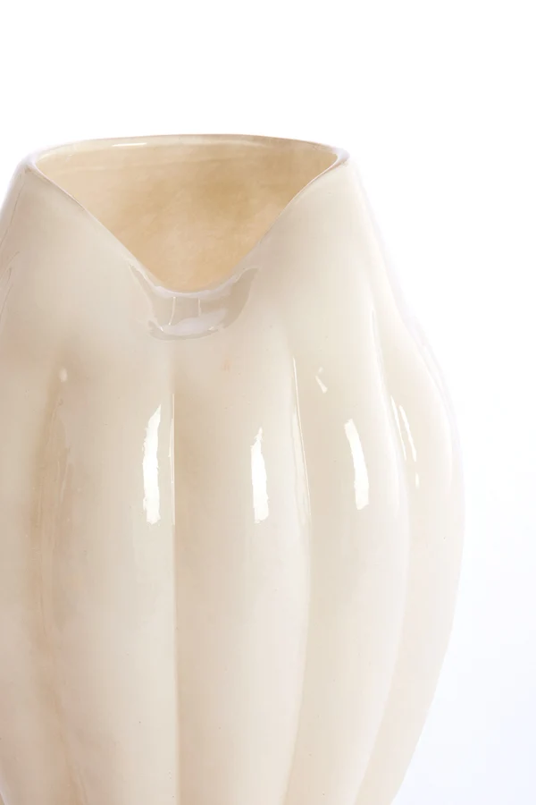 Vase 16,5x21 cm AYSEN glass cream