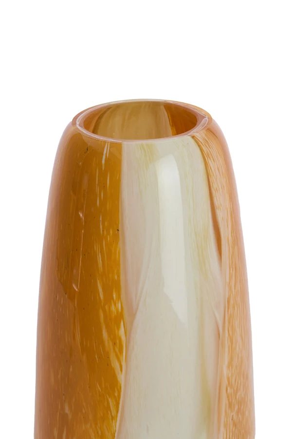 Vase 15x40 cm KALUDRA glass orange+olive green