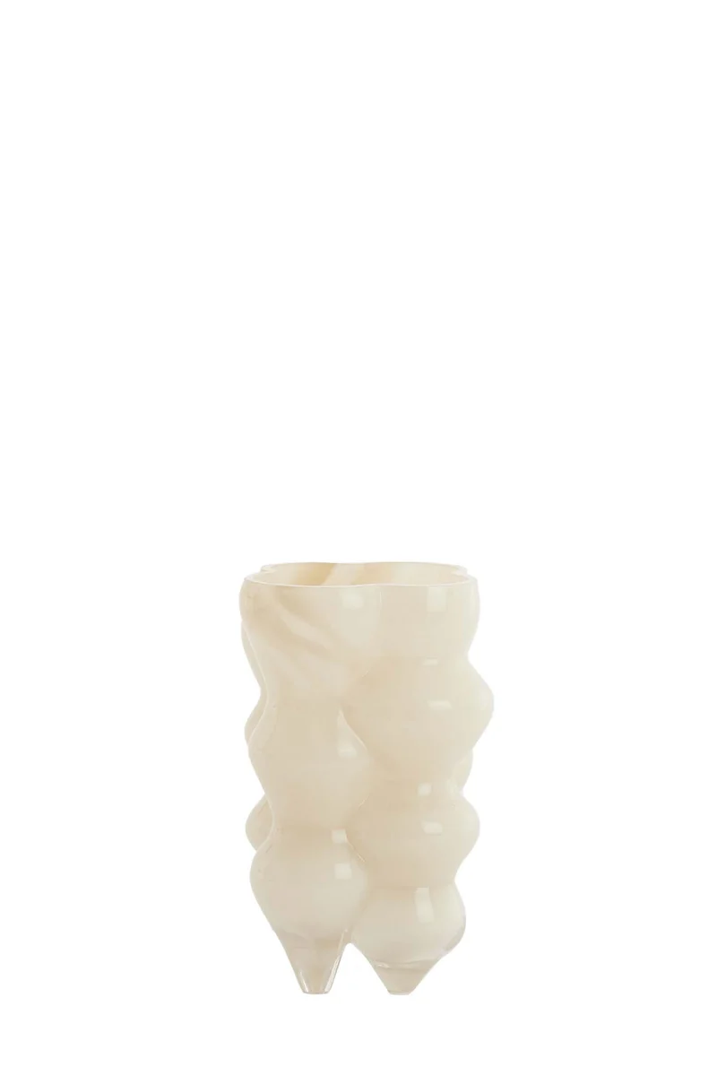 Vase 15x24,5 cm CEREA glass milky cream