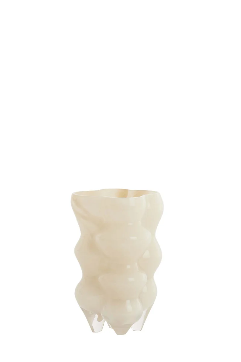 Vase 15x24,5 cm CEREA glass milky cream
