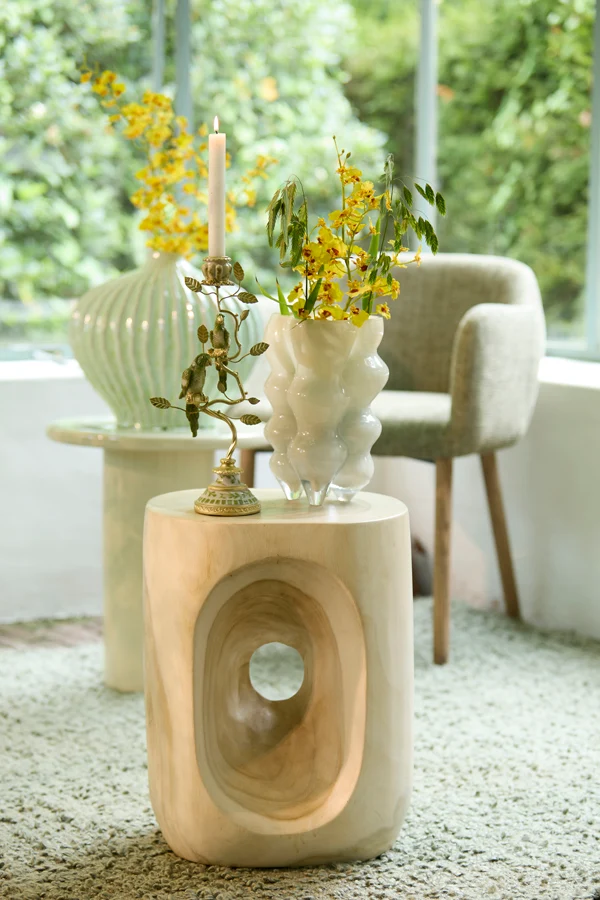 Vase 15x24,5 cm CEREA glass milky cream