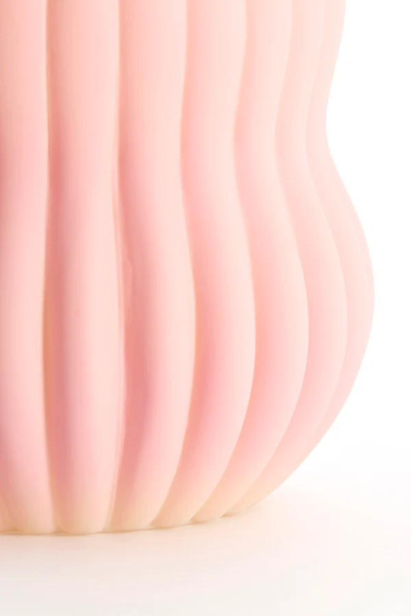 Vase 15x13,5 cm VELTURNO glass matt pink+yellow
