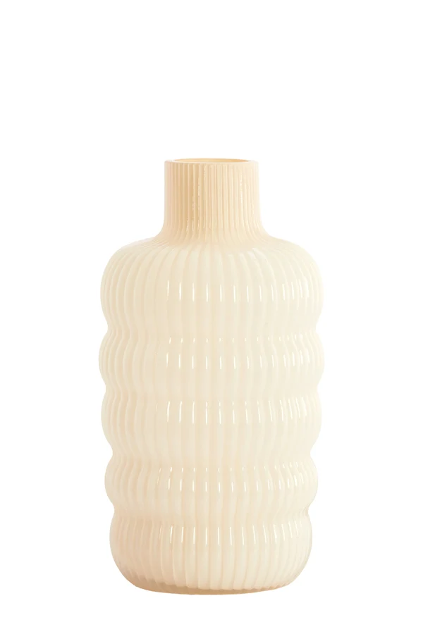 Vase 15,5x30 cm LUNETTE glass cream