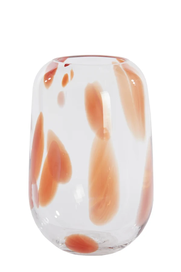 Vase 15,5x24 cm NENON glass clear-coral