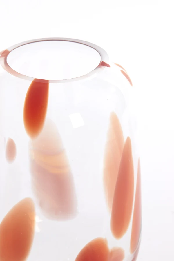Vase 15,5x24 cm NENON glass clear-coral