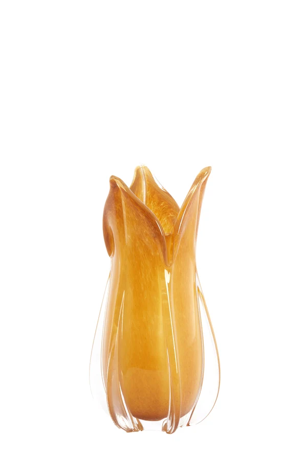 Vase 14x28 cm EVINA glass caramel