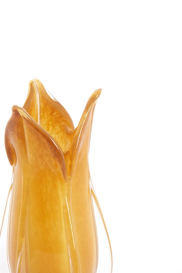 Vase 14x28 cm EVINA glass caramel