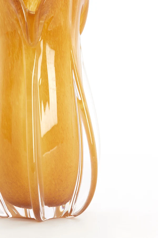 Vase 14x28 cm EVINA glass caramel