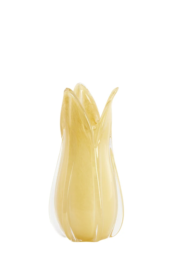 Vase 14x28 cm EVINA glass beige