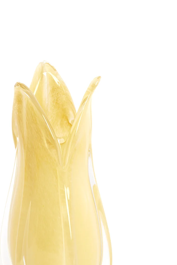Vase 14x28 cm EVINA glass beige