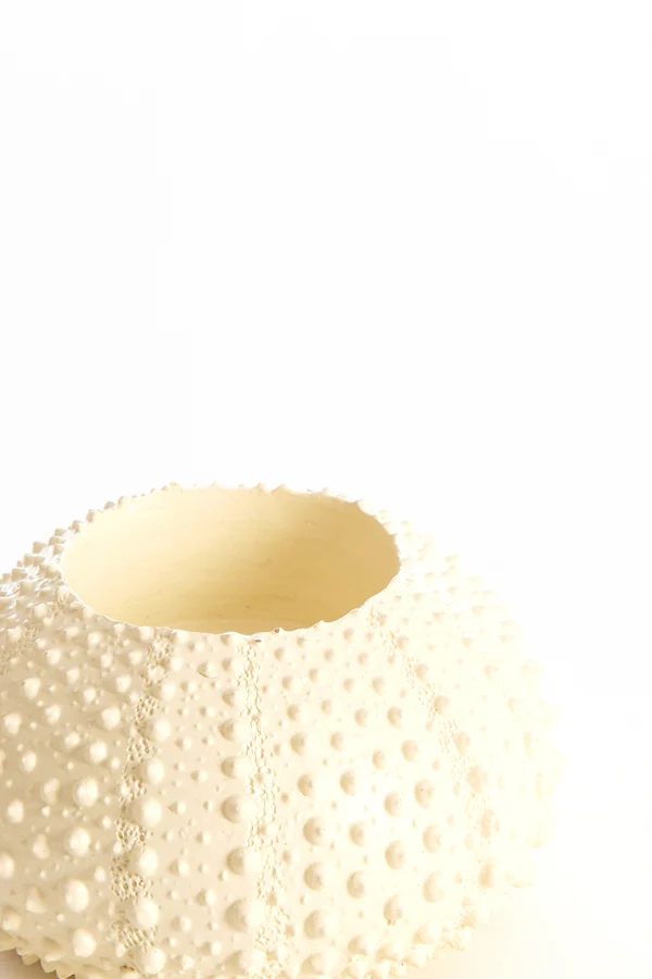 Tealight holder 9x6 cm SEA URCHIN cream