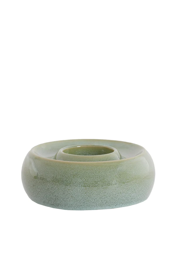 Tealight holder 20,5x7,5 cm OTHONI ceramics mint green