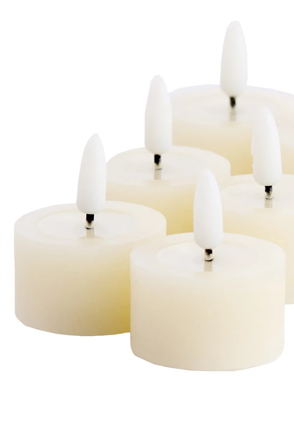 Tealight candle LED S/6 6x4,5x2,5 cm FARIA cream