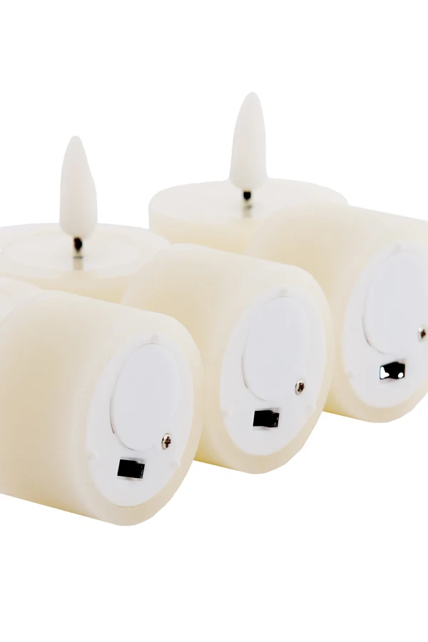 Tealight candle LED S/6 6x4,5x2,5 cm FARIA cream