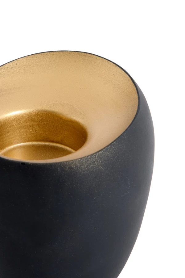 Tealight 9x9 cm VEROLI matt black+gold