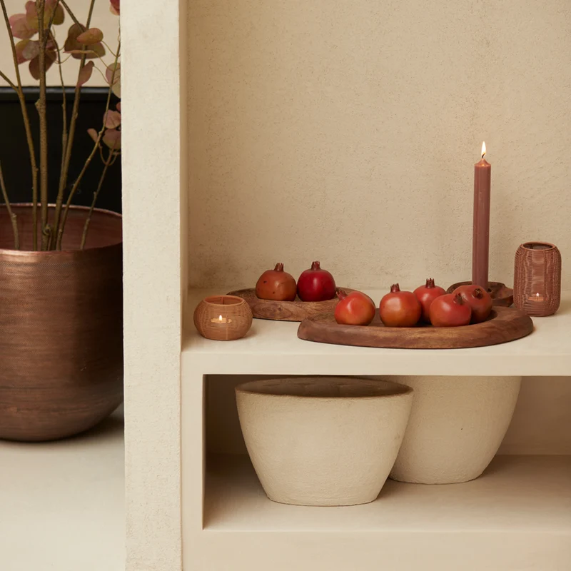Tealight 9x13 cm BIANU matt peach
