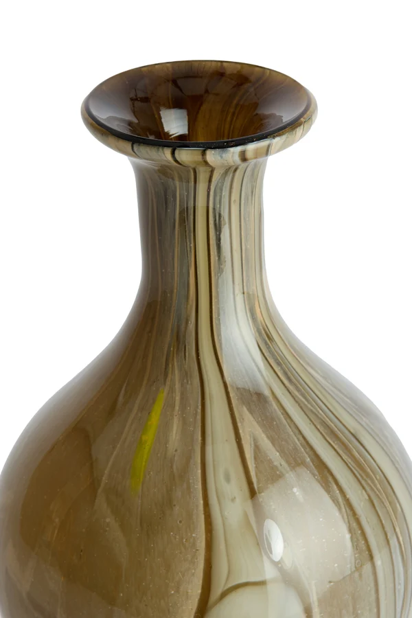 Vase 14,5x29,5 cm JORVEN glass taupe+olive green
