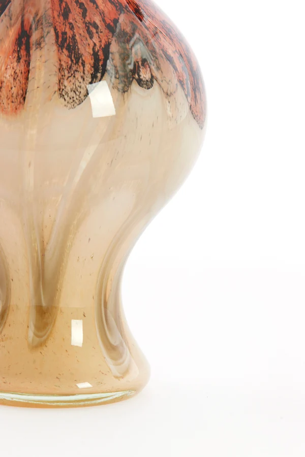 Vase 14,5x29,5 cm JORVEN glass red+taupe