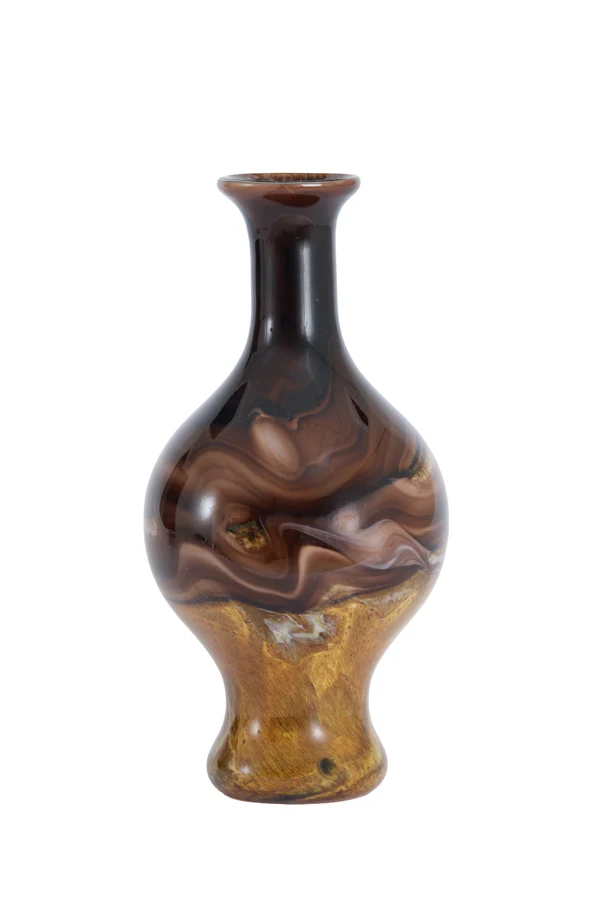 Vase 14,5x29,5 cm JORVEN glass brown+cream+black