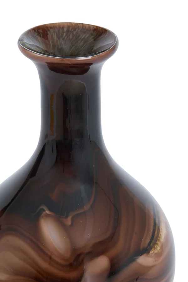 Vase 14,5x29,5 cm JORVEN glass brown+cream+black