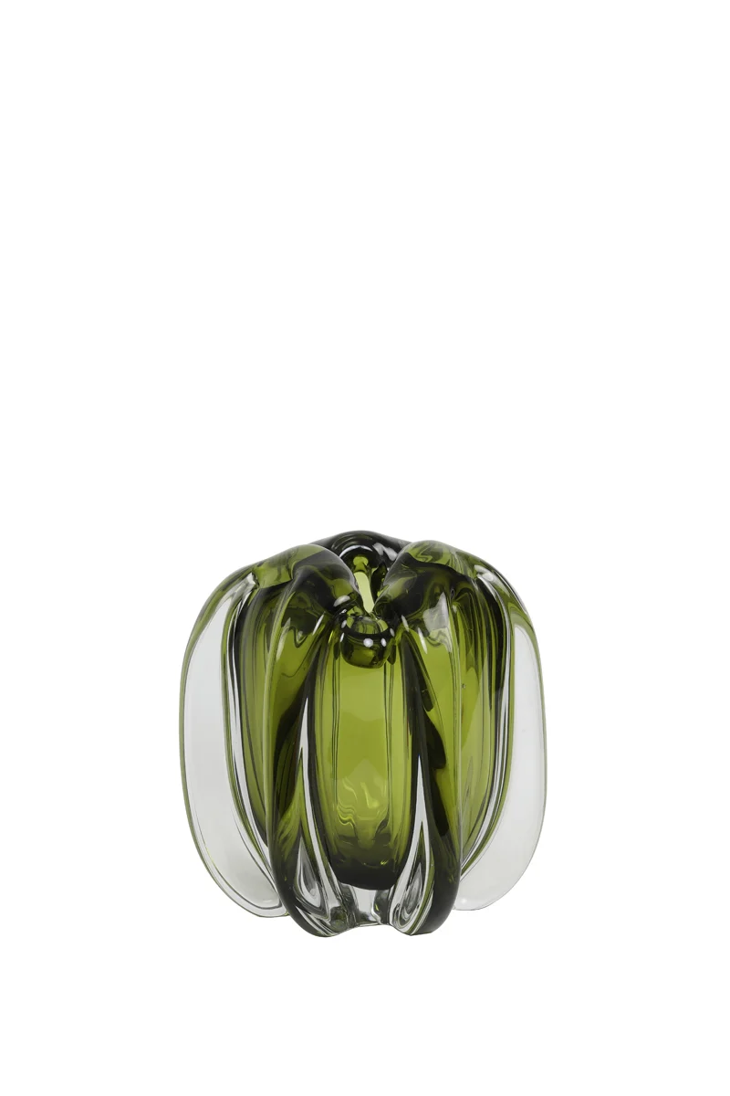 Vase 14,5x16 cm MURELA glass olive green