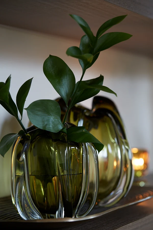 Vase 14,5x16 cm MURELA glass olive green