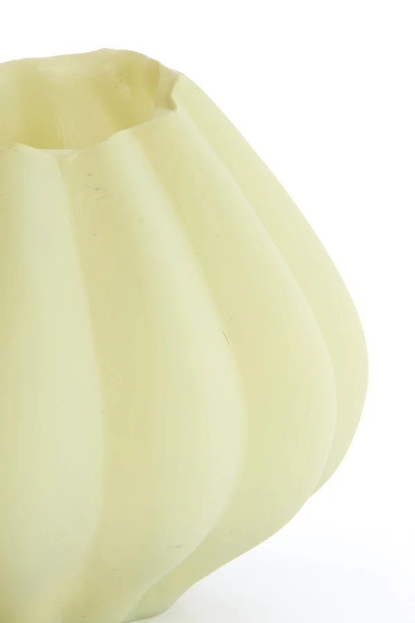 Vase 14,5x11,5 cm VARENNA glass matt olive green