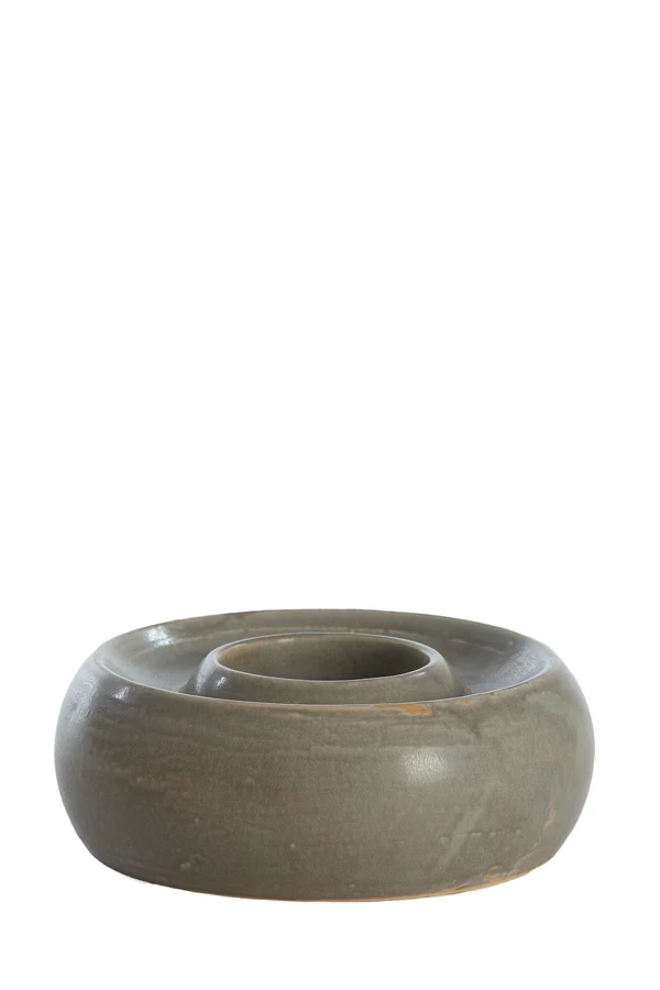 Tealight holder 20,5x7,5 cm OTHONI ceramics matt grey