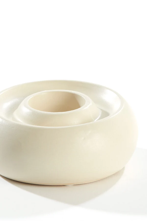 Tealight holder 20,5x7,5 cm OTHONI ceramics matt cream