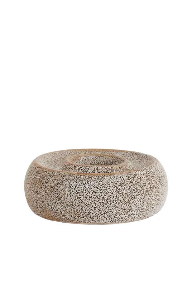 Tealight holder 20,5x7,5 cm OTHONI ceramics cream-black
