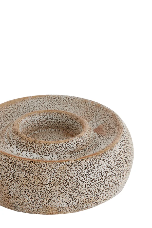 Tealight holder 20,5x7,5 cm OTHONI ceramics cream-black