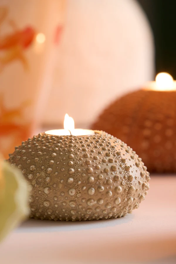 Tealight holder 15x8 cm SEA URCHIN sand