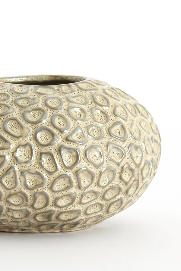 Tealight 16,5x9,5 cm CAREZZA ceramics taupe