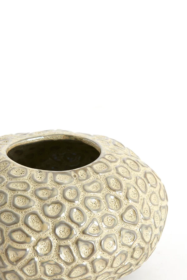 Tealight 16,5x9,5 cm CAREZZA ceramics taupe