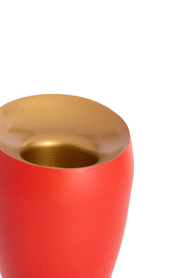 Tealight 9x12 cm VEROLI matt dark coral+gold