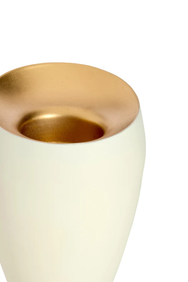 Tealight 9x12 cm VEROLI matt cream+gold