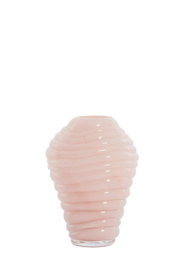 Vase 13x18 cm FENLOR glass light pink