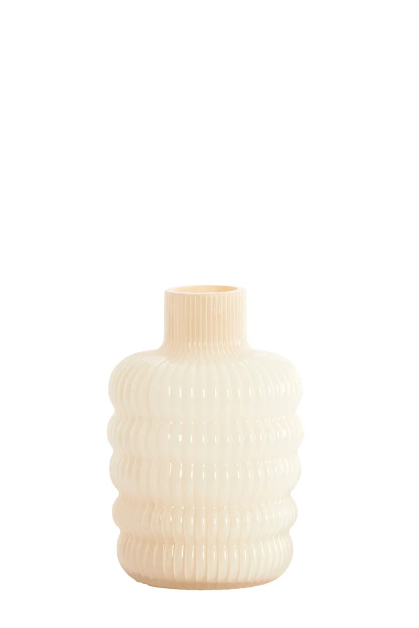 Vase 13,5x20,5 cm LUNETTE glass cream