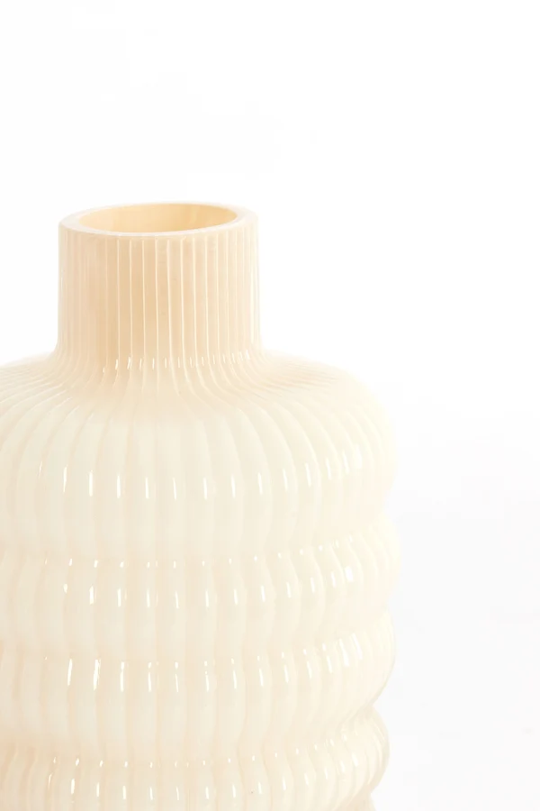 Vase 13,5x20,5 cm LUNETTE glass cream