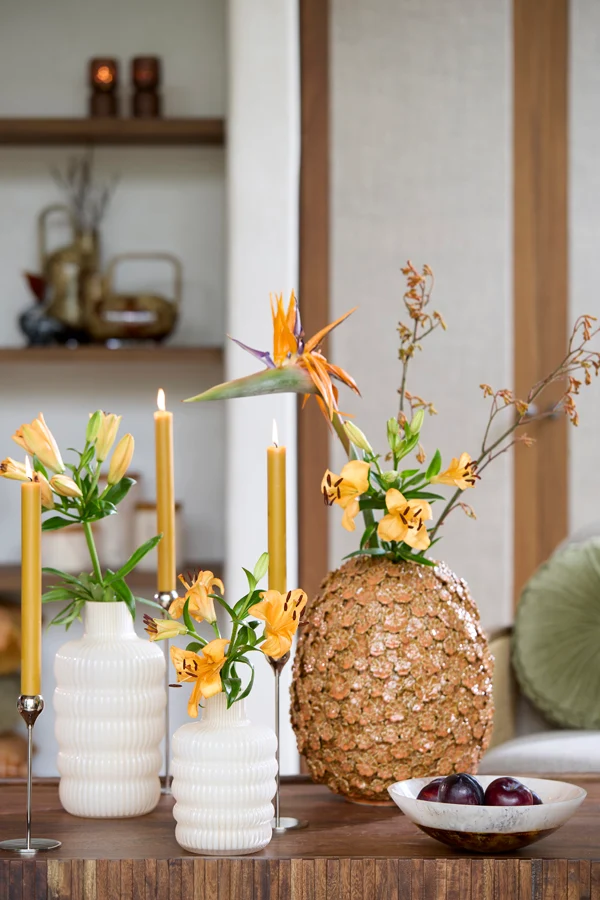 Vase 13,5x20,5 cm LUNETTE glass cream