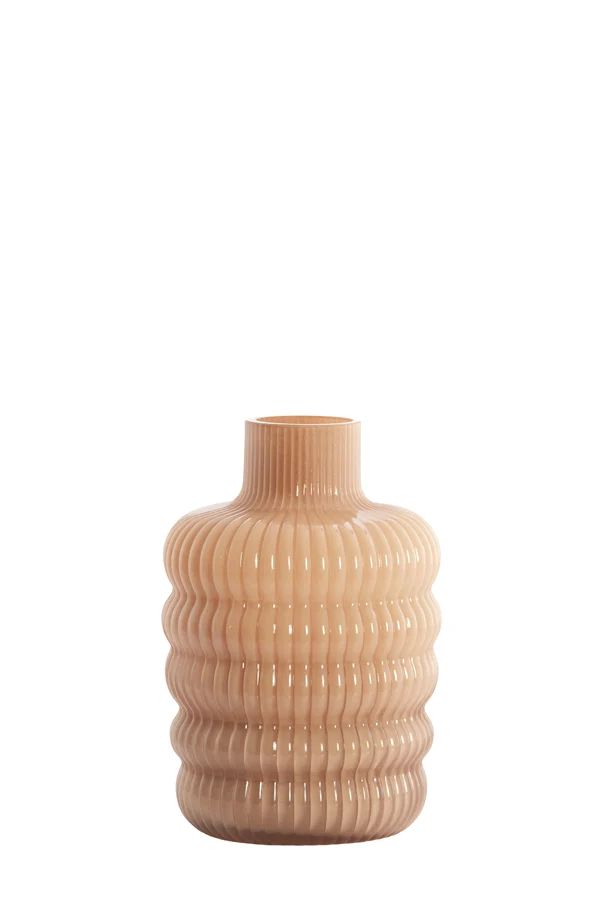 Vase 13,5x20,5 cm LUNETTE glass caramel