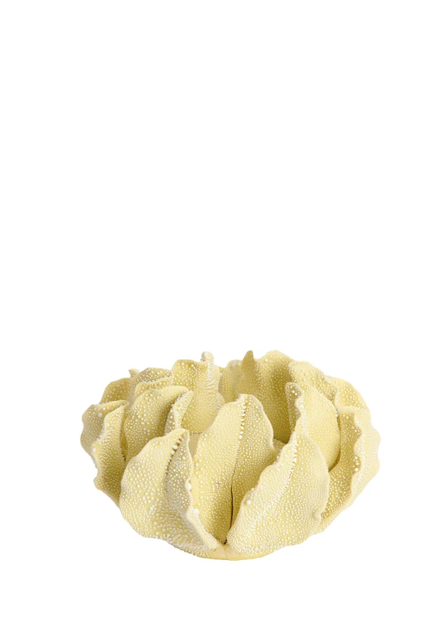 Tealight holder 13x7 cm KOZANI porcelain light yellow
