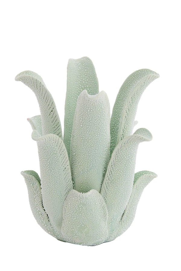 Tealight holder 13,5x17,5 cm KRENA porcelain mint green